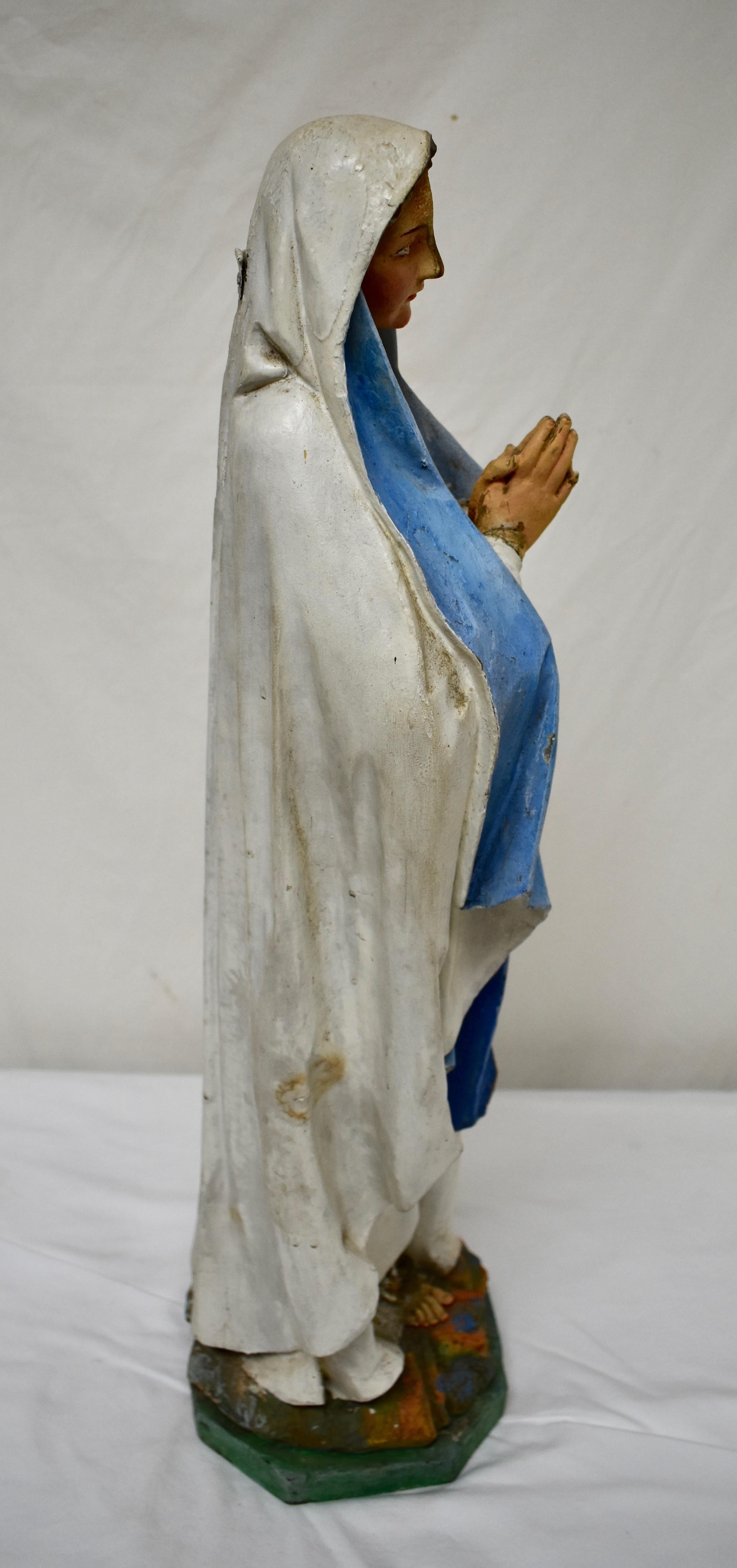 Hand Carved Wooden Sculpture of Our Lady of Lourdes 5