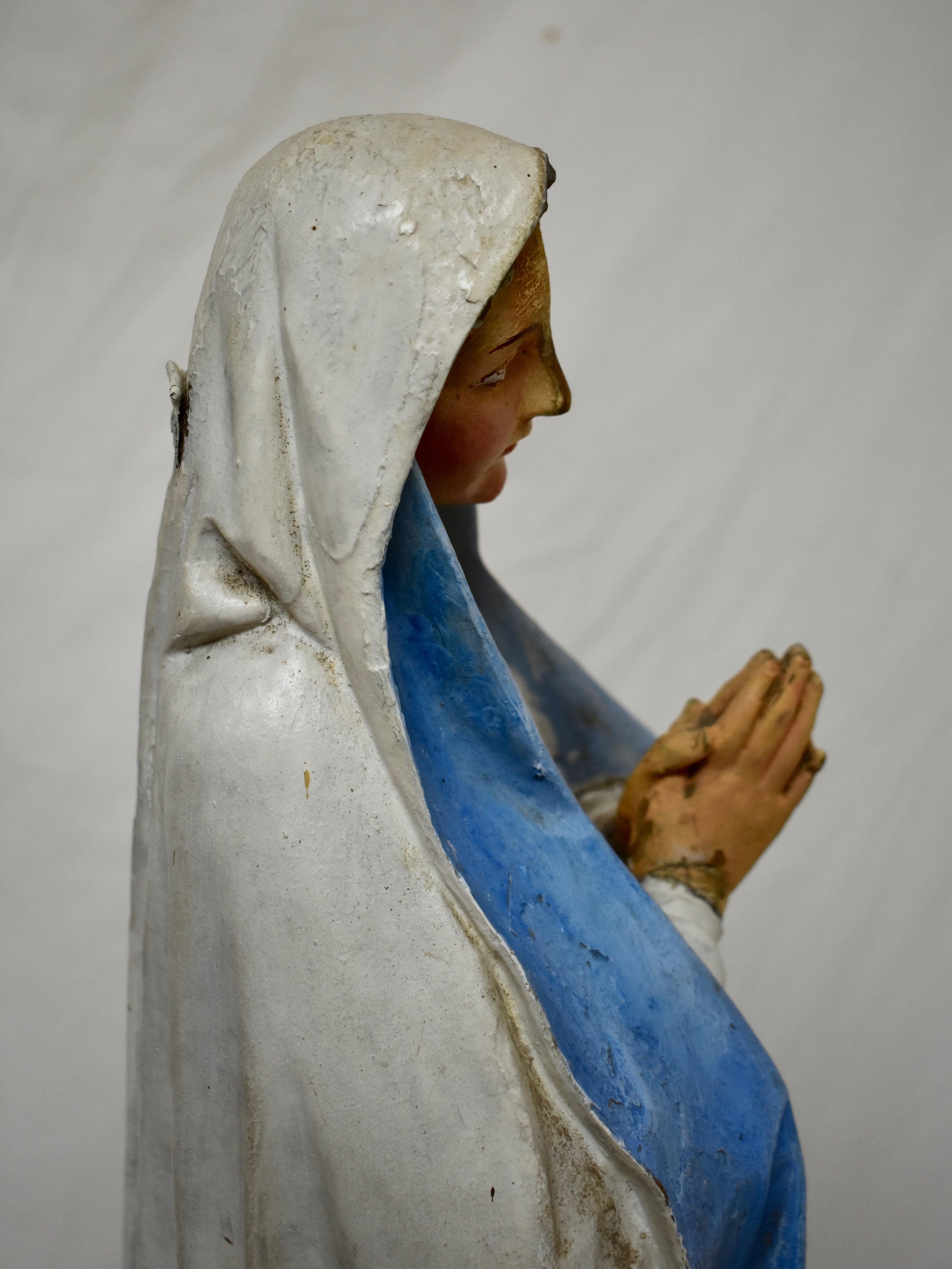 Hand Carved Wooden Sculpture of Our Lady of Lourdes 6
