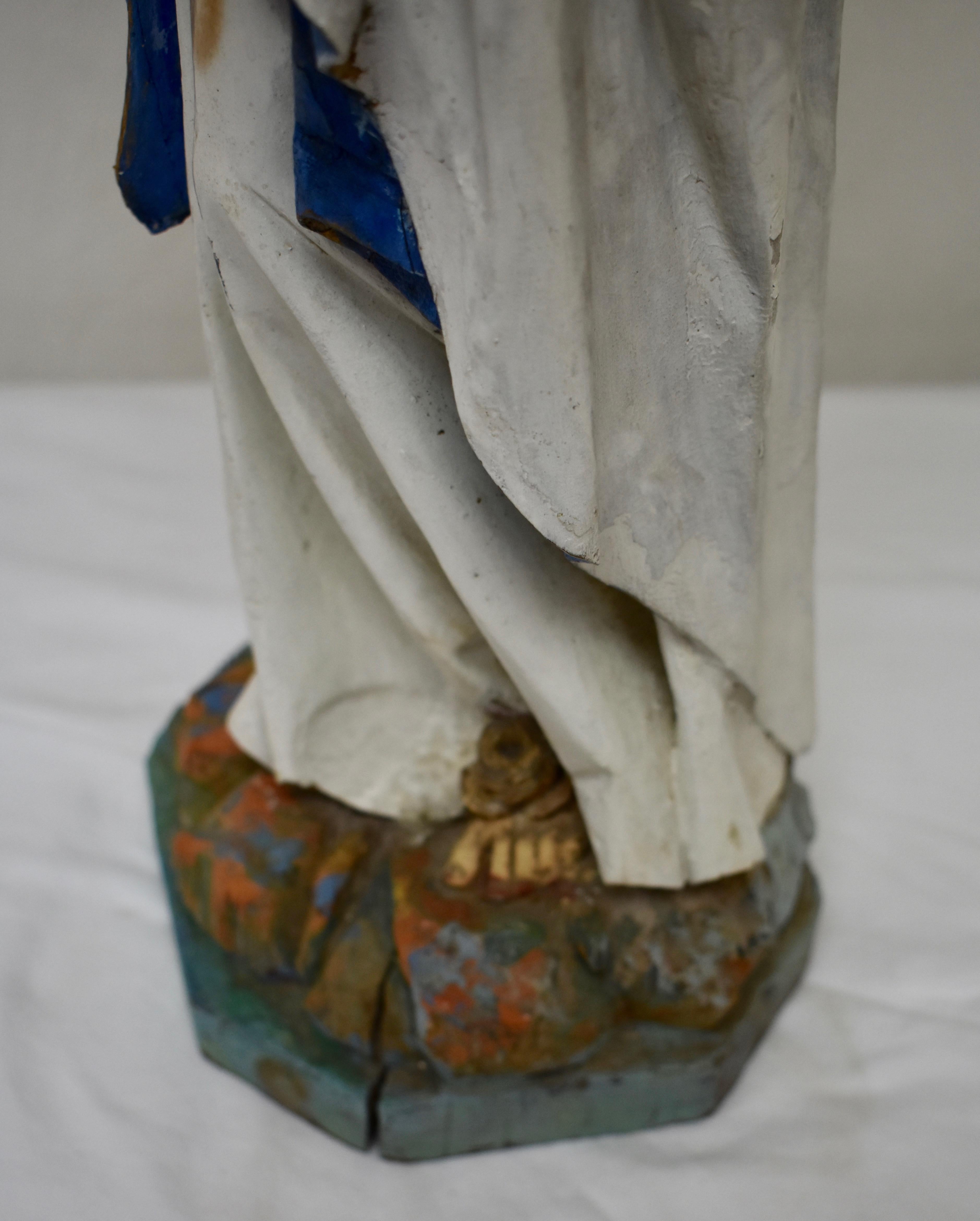Hand Carved Wooden Sculpture of Our Lady of Lourdes 1