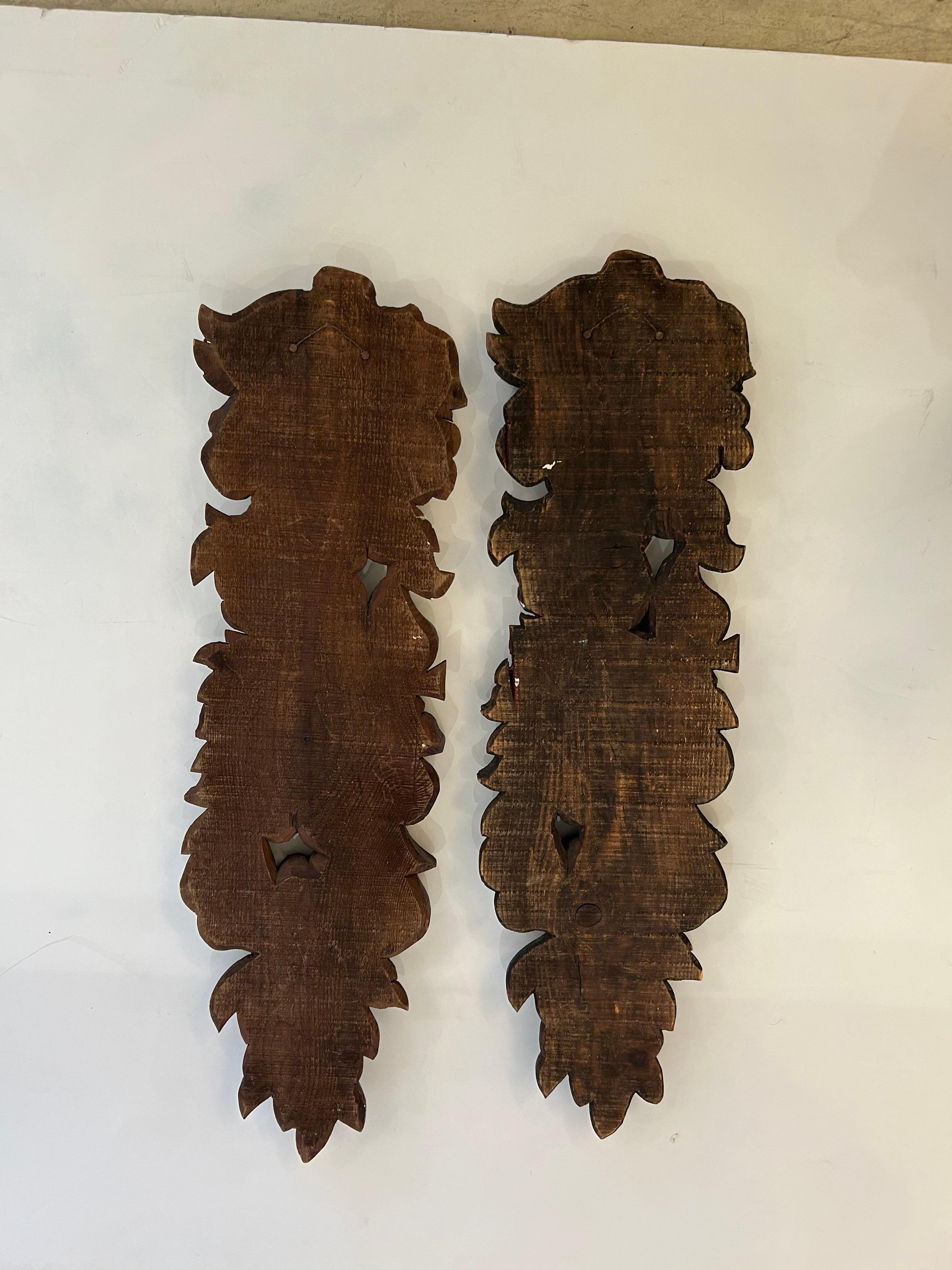 Handgeschnitzte Vintage-Wandständer aus Holz, Vintage-Kunstskulptur im Angebot 3