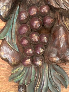 Hand Carved Wooden Vintage Wall Swags Art Sculpture