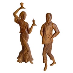 Vintage Hand Carved Wooden Wall Plaques