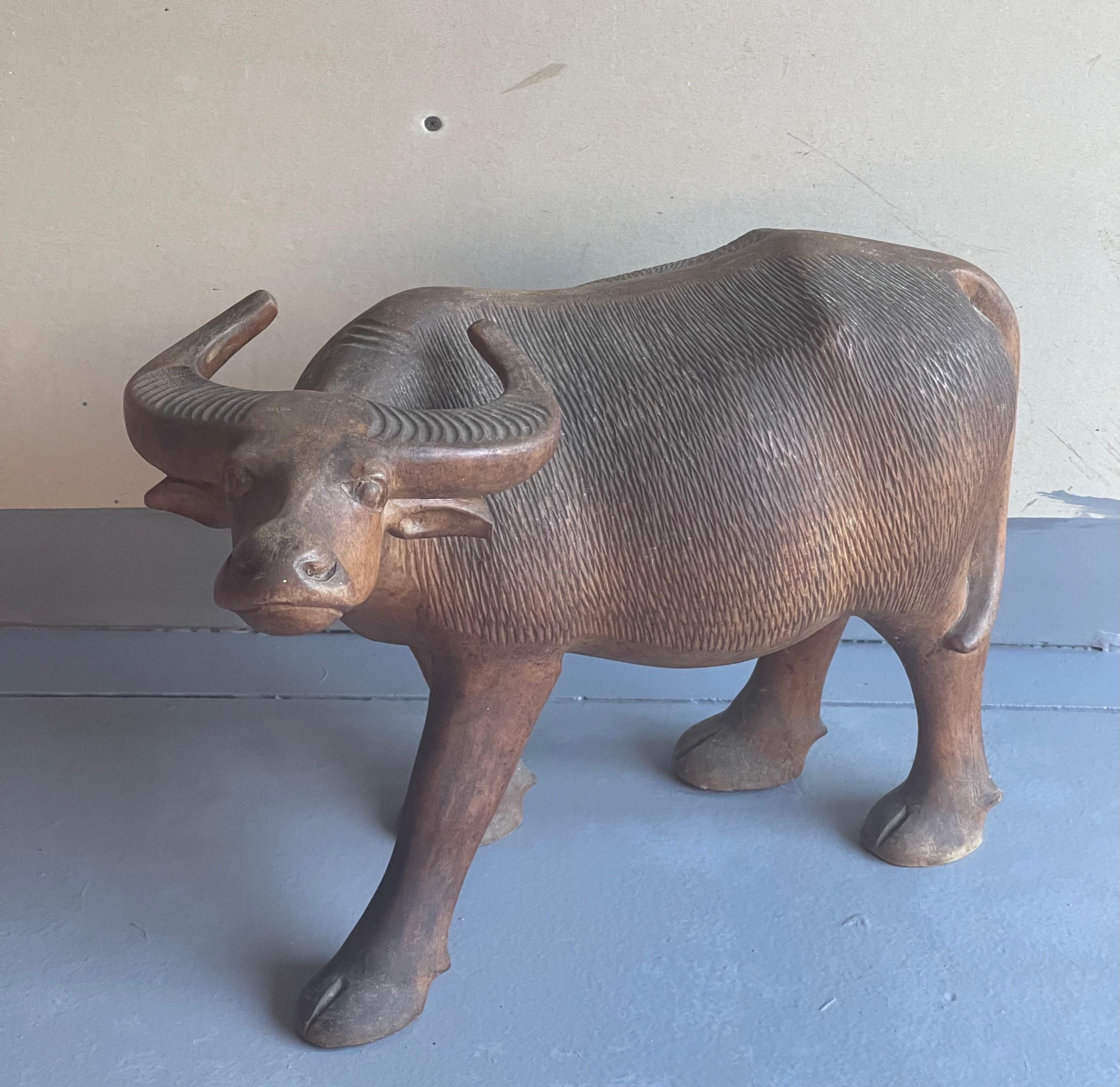 carved buffalo