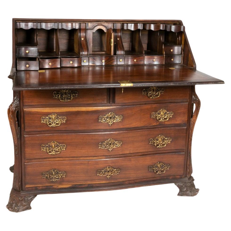Hand-Carved Writing Desk Commode, 20th Century For Sale