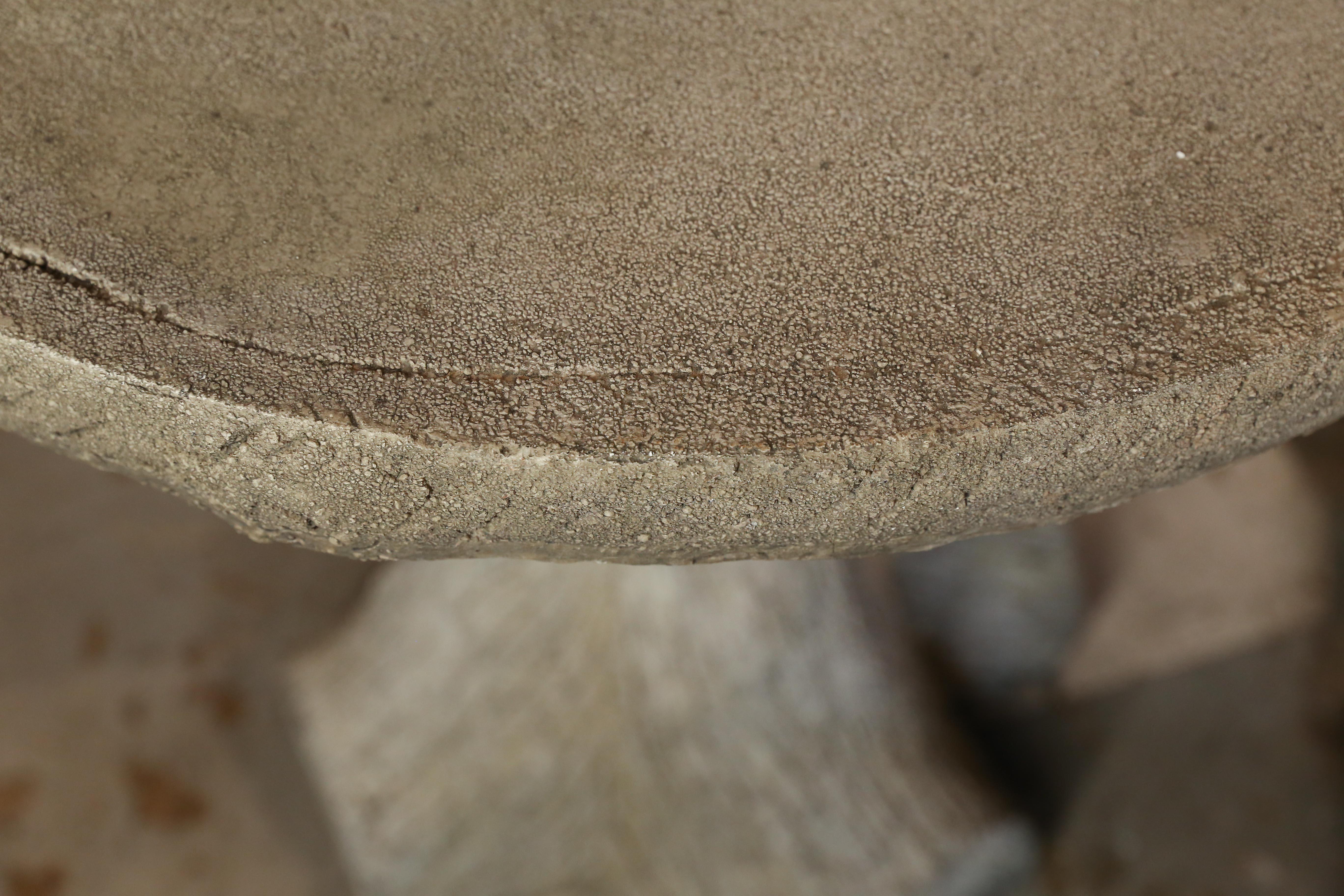 Vintage Hand-Cast Stone Faux Bois Table 2