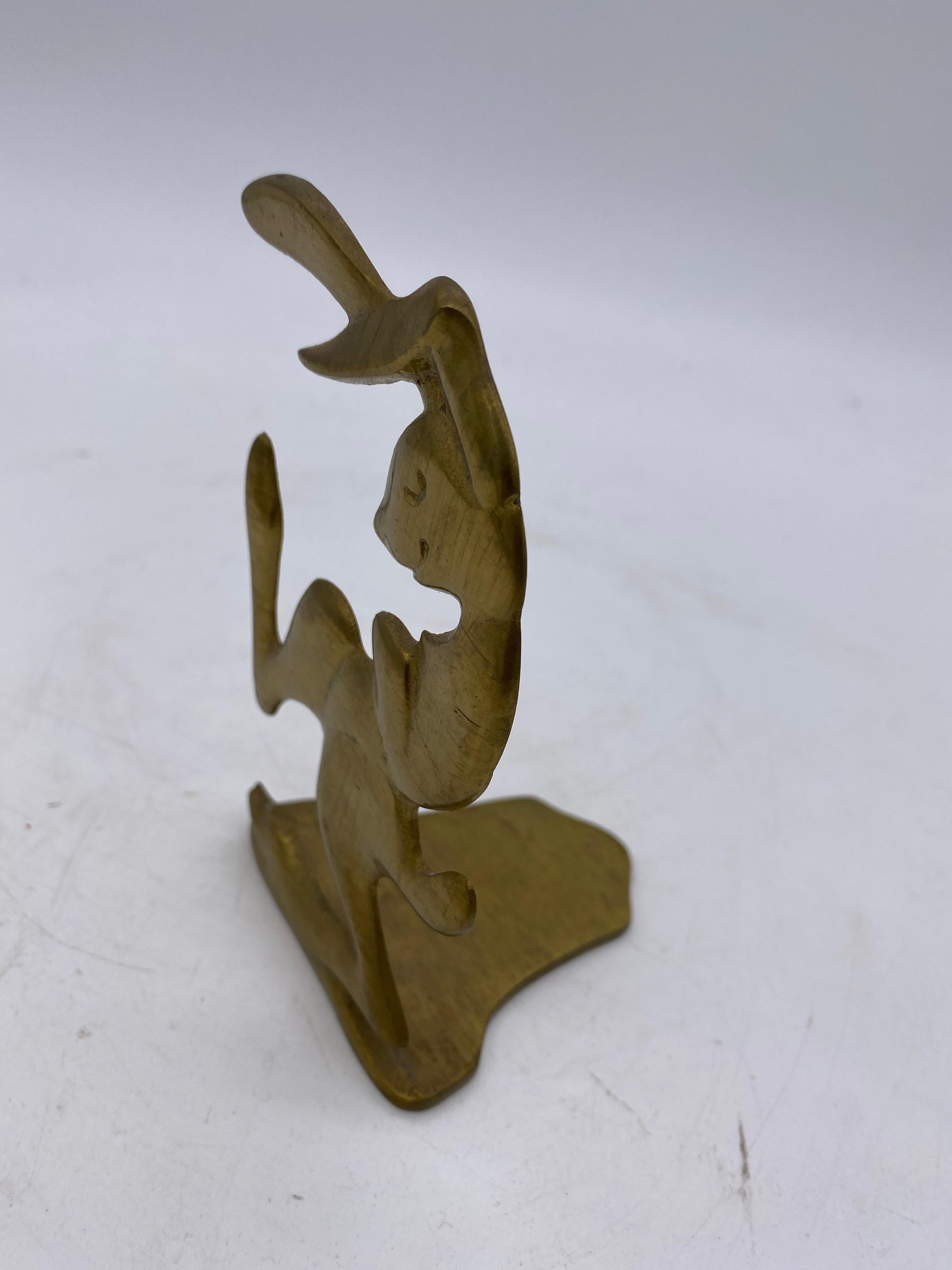 Hand Casted Art Deco Dancing Comic Bunny Rabbit, Signed In Good Condition In Van Nuys, CA