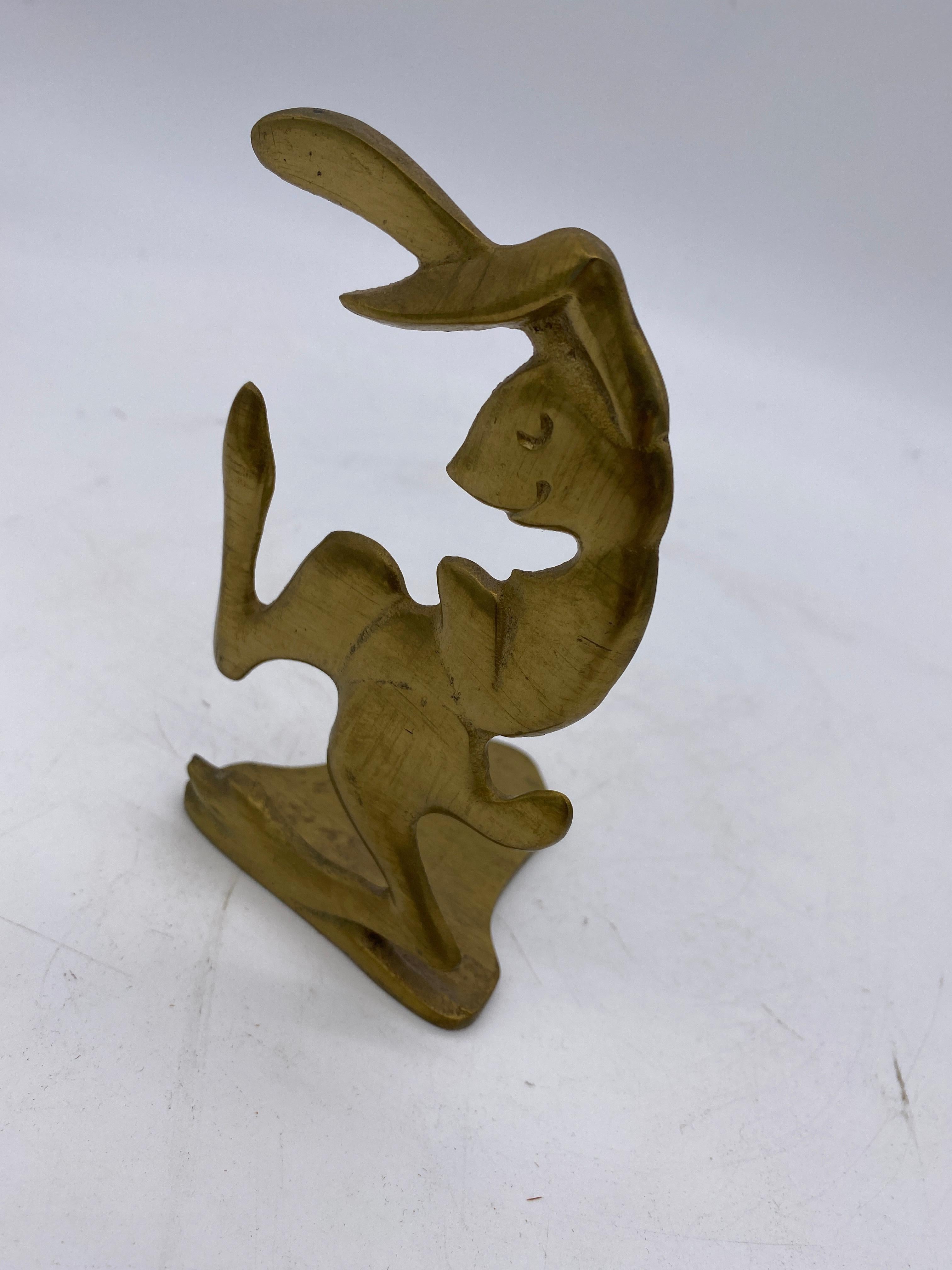 Hand Casted Art Deco Dancing Comic Bunny Rabbit, Signed 1