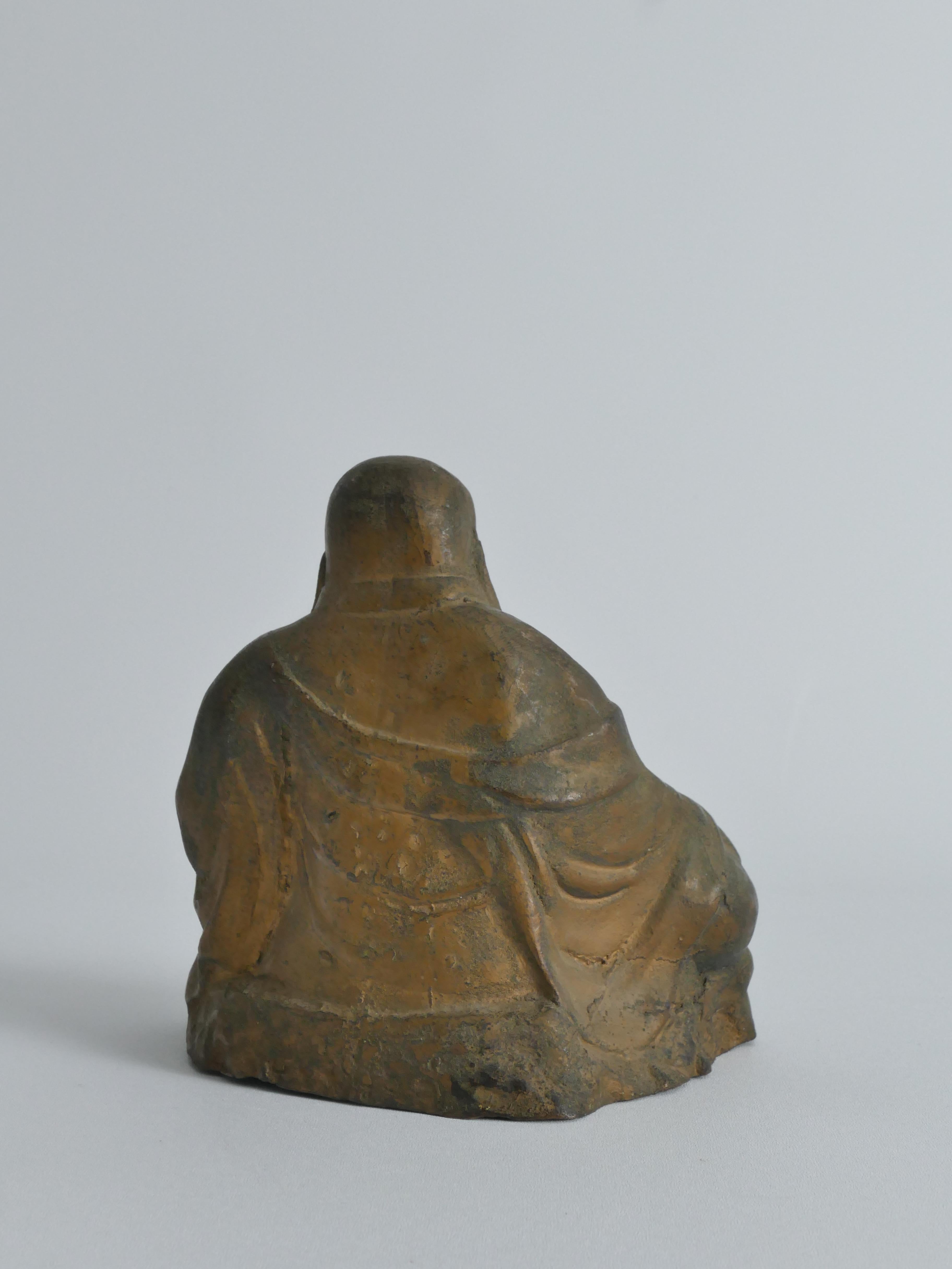 Bronze Figure de Budai en bronze coulé à la main, Chine, début du 20e siècle en vente