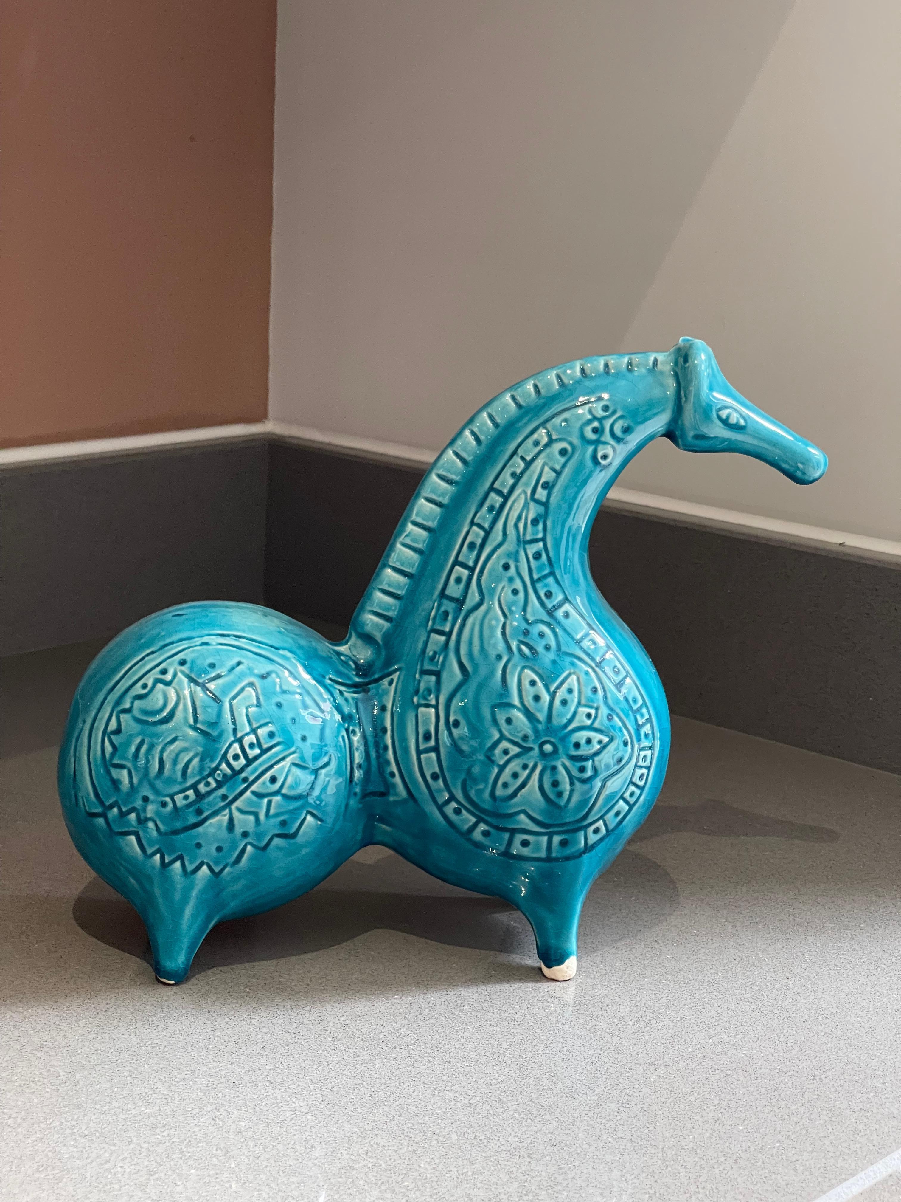 Hand-Keramik-Skulptur abstraktes Pferd Skulptur Dekorative antike Pixiu glasiertes Wohndekor (Geschnitzt) im Angebot