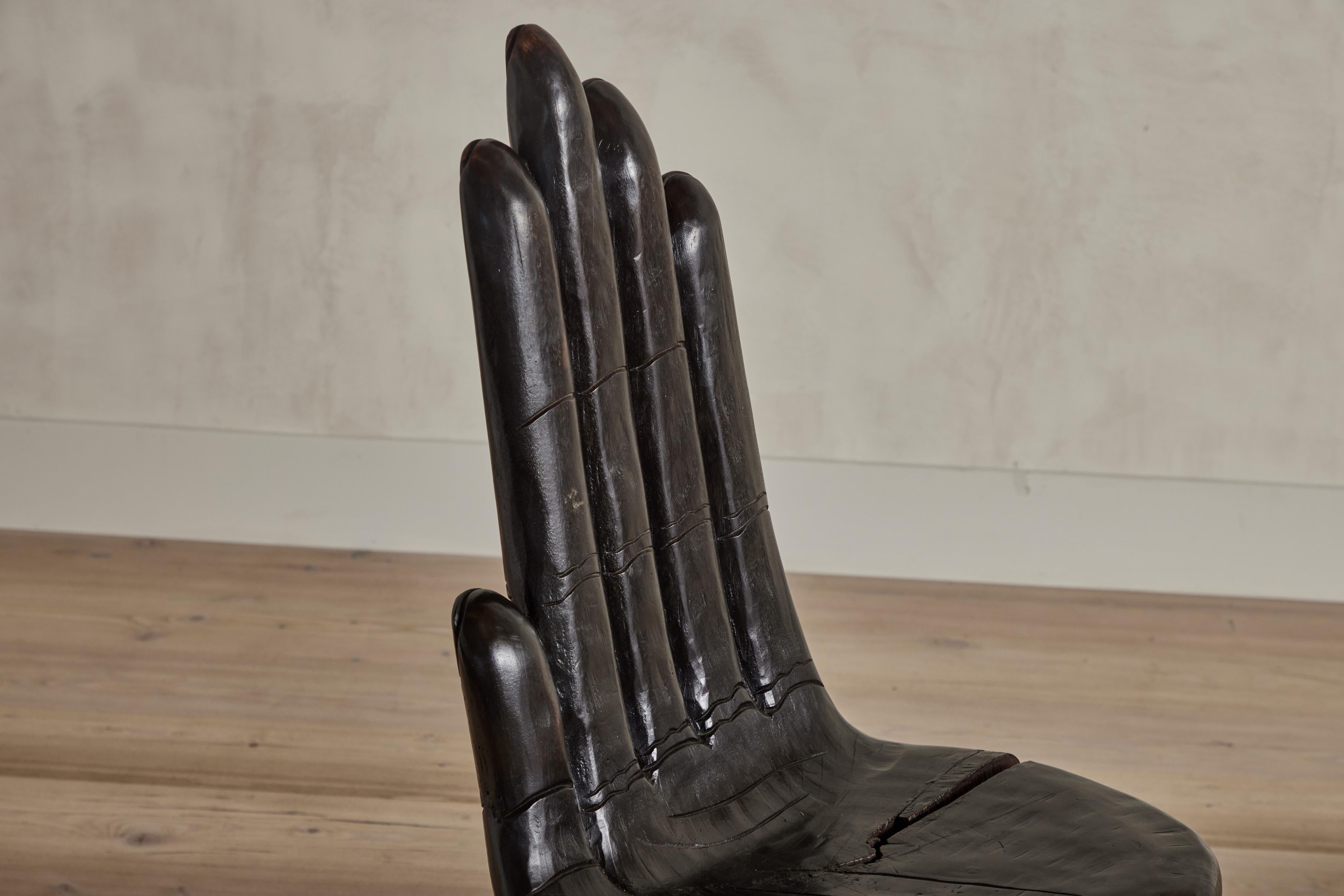 Hand-Carved Hand Chair in the Style of Pedro Friedberg