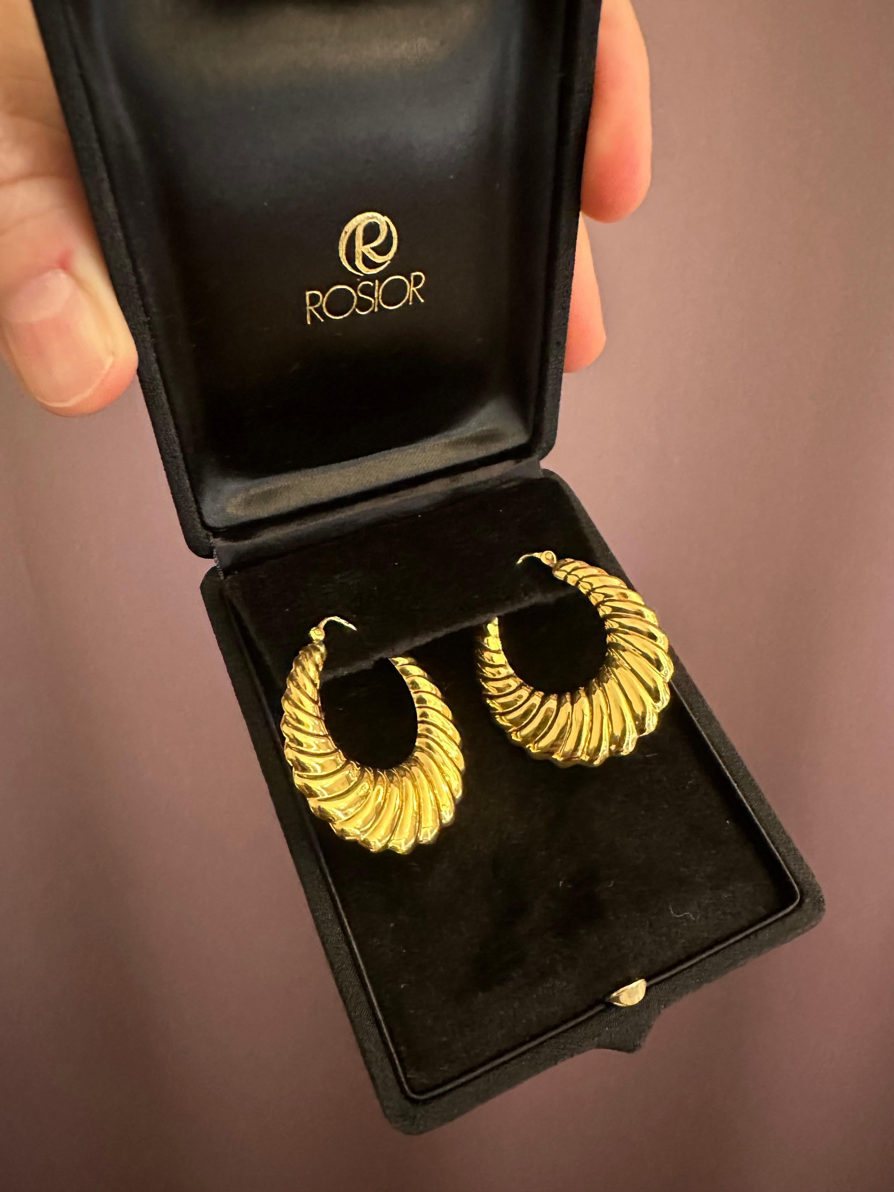 Contemporary Hand Chiseled Gold Hoop Earrings For Sale