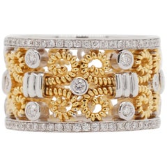 Hand-Coiled Etruscan Style Band with Diamonds
