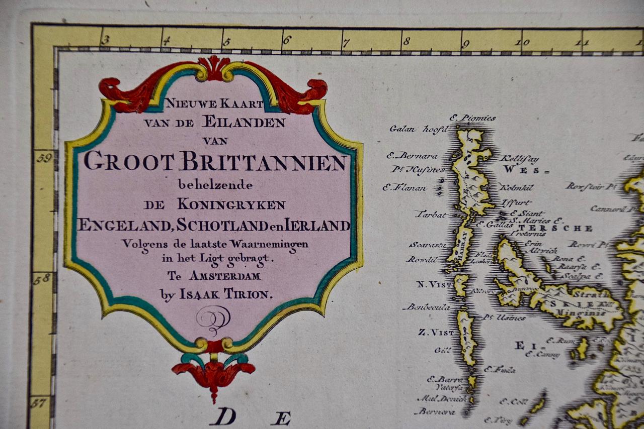 Dies ist eine handkolorierte doppelseitige Kupferstichkarte von Großbritannien mit dem Titel 