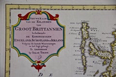 England, Scotland & Ireland: A Hand Colored Map of Great Britain by Tirion