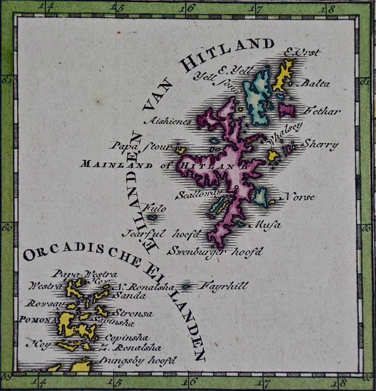 Néerlandais Angleterre, Écosse et Irlande : une carte colorée à la main de la Grande-Bretagne par Tirion en vente