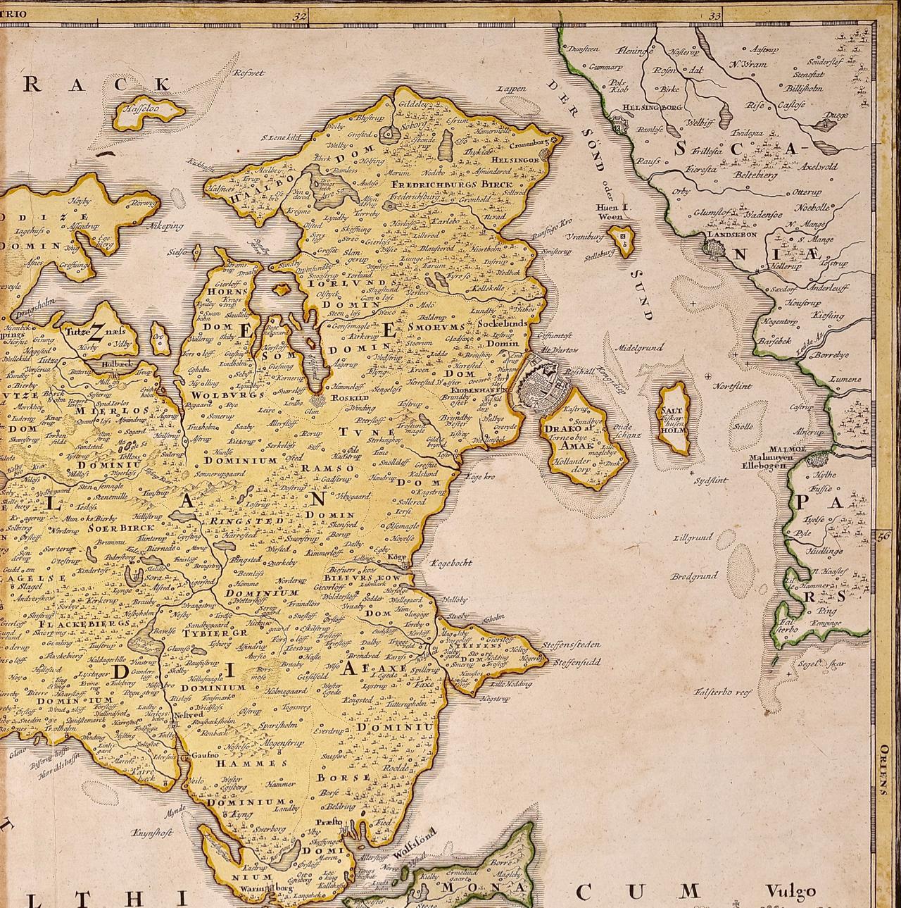 Handkolorierte Homann-Karte des 18. Jahrhunderts von Dänemark und Inseln in der Baltic Sea (Deutsch) im Angebot