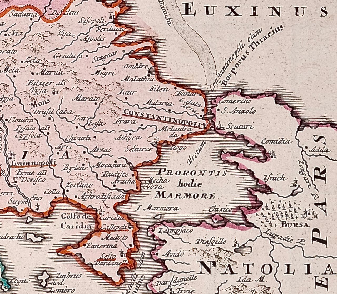 Handkolorierte Homann-Karte des Danubens aus dem 18. Jahrhundert, Italien, Griechenland, Kroatien im Angebot 1
