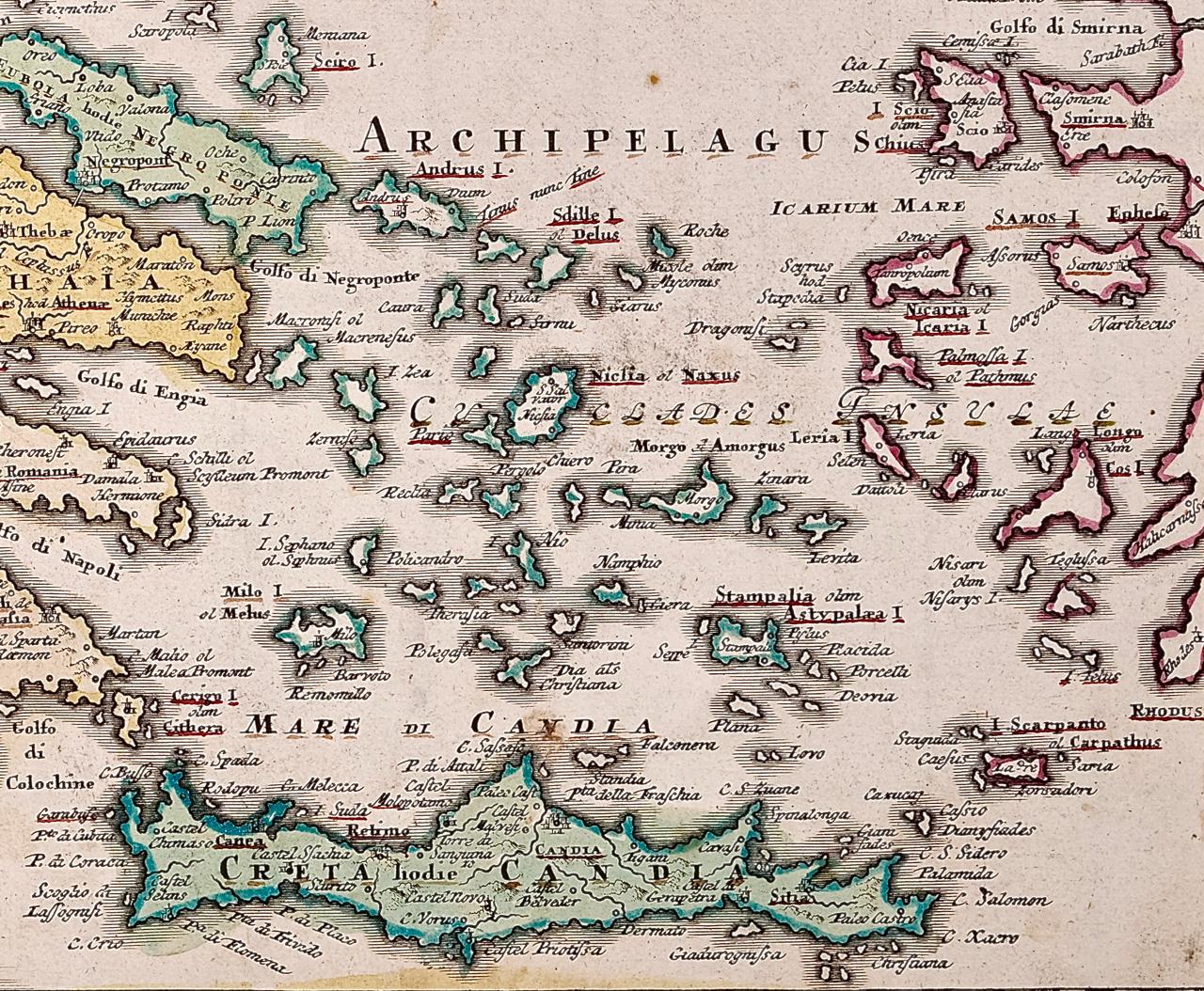 Engraved Hand-Colored 18th Century Homann Map of the Danube, Italy, Greece, Croatia For Sale