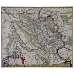 Antique Germany West of the Rhine: A Hand-colored 18th Century Map by de Wit