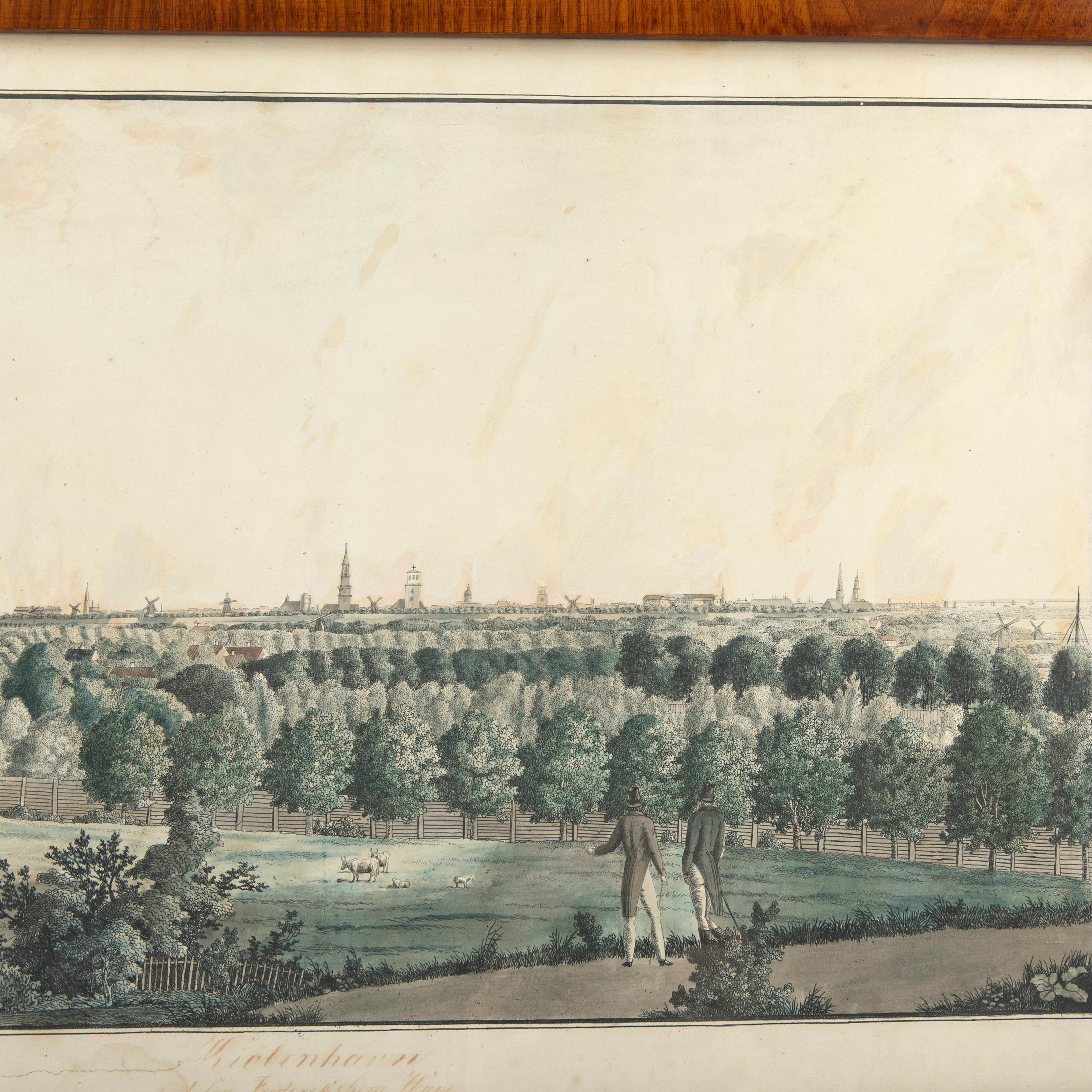 18th Century Hand Colored Copperplate Engraving of Copenhagen, Denmark For Sale