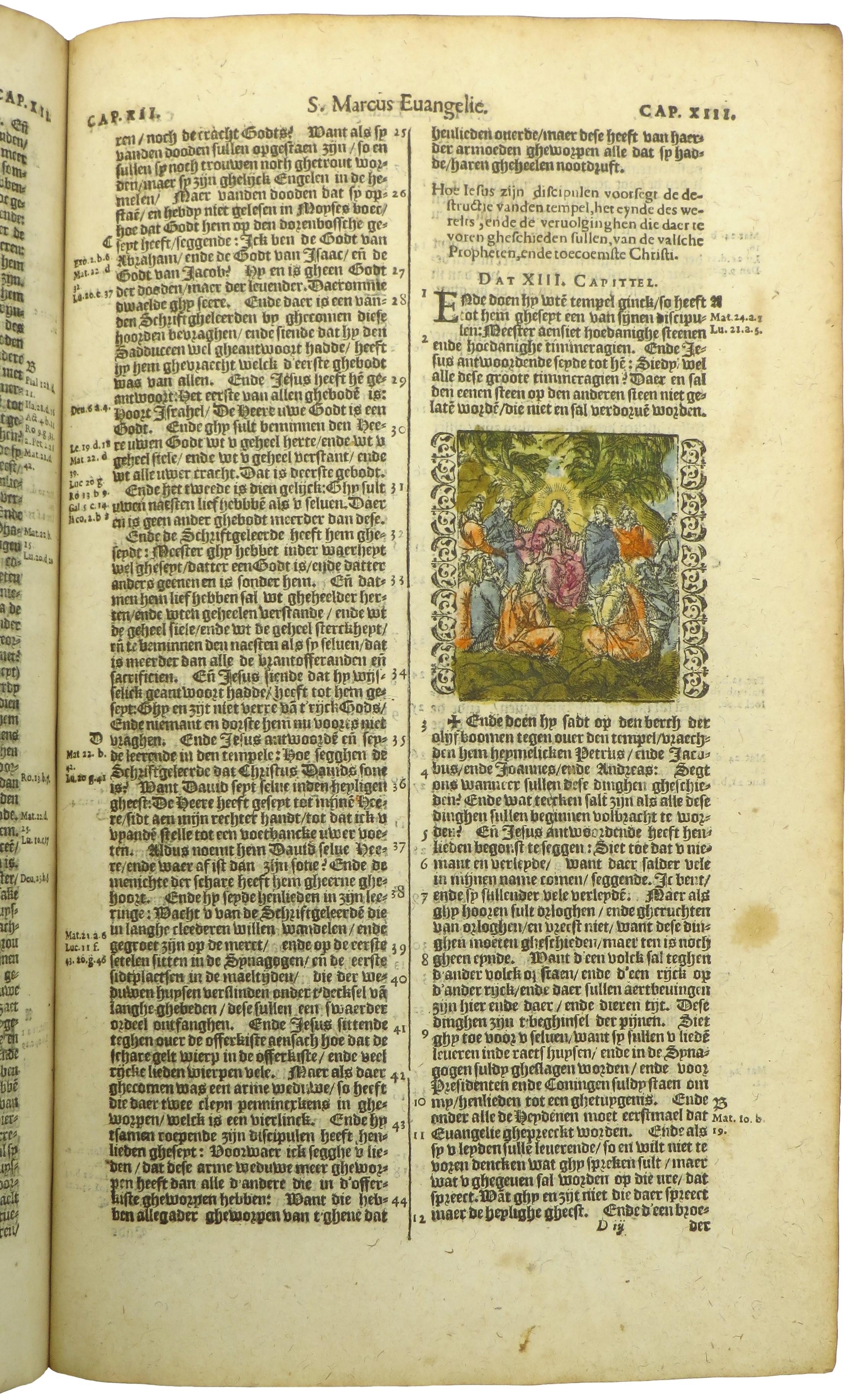 Hand-colored 16th century copy of the famous Moerentorf Bible For Sale 6