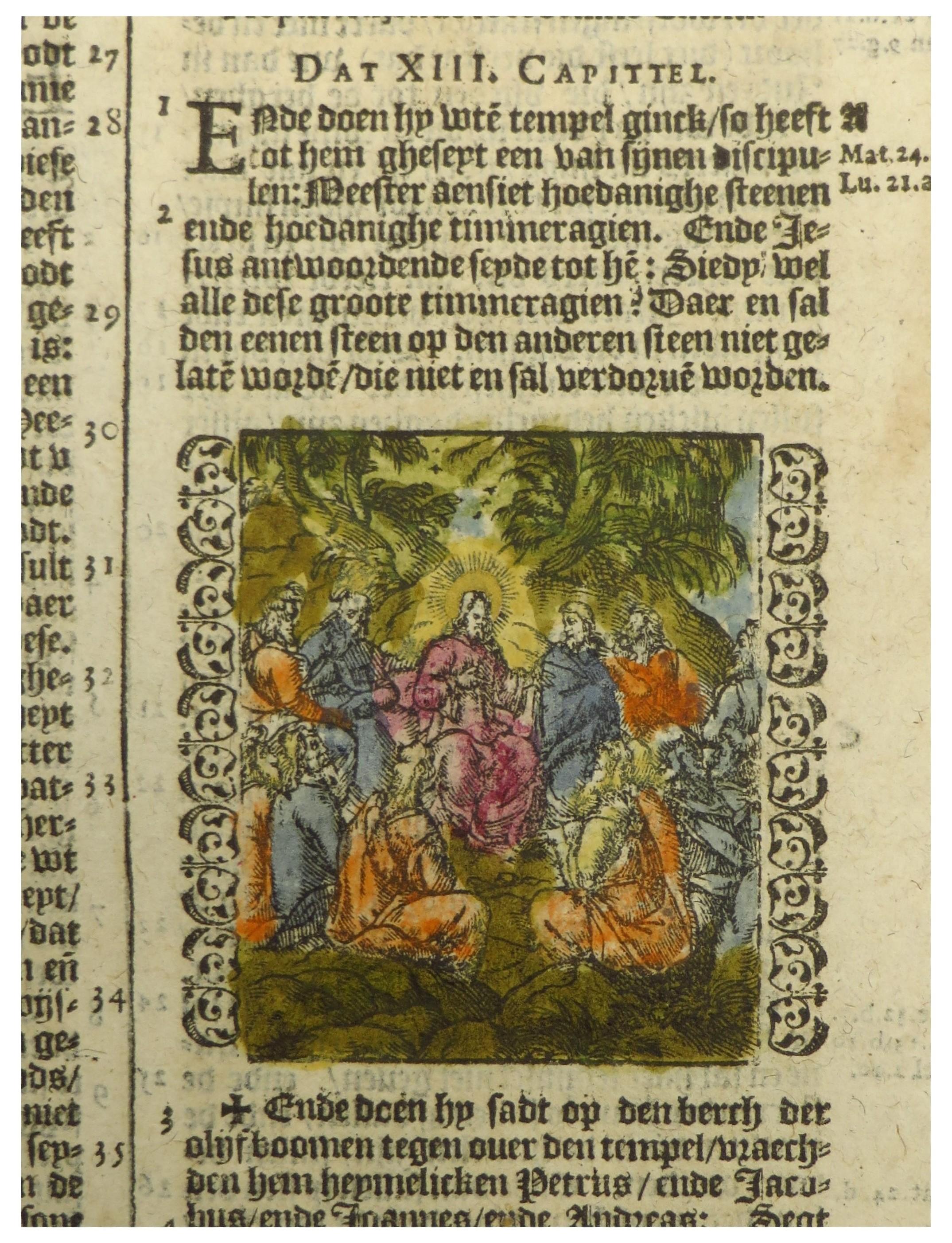 Hand-colored 16th century copy of the famous Moerentorf Bible For Sale 7