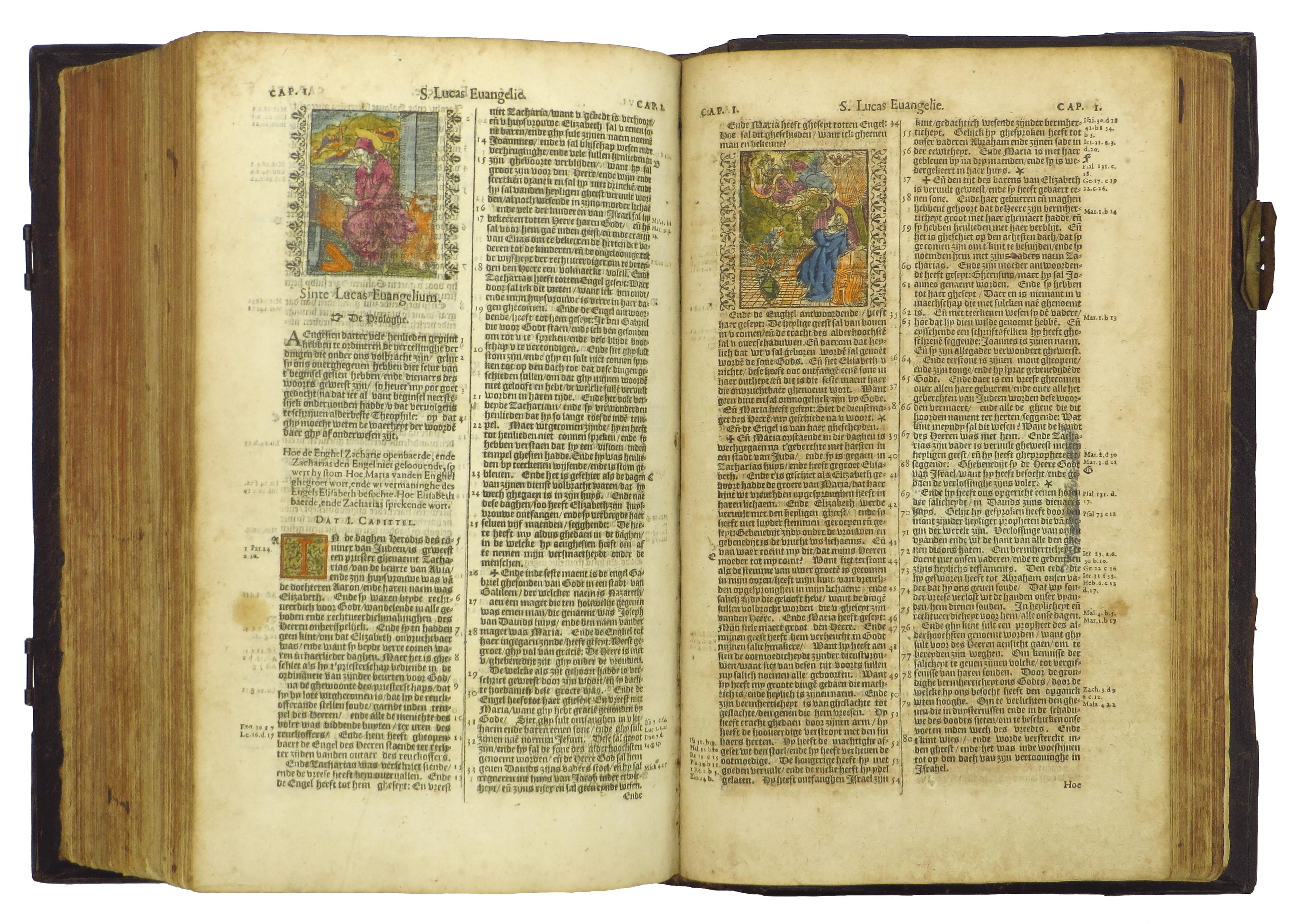 Hand-colored 16th century copy of the famous Moerentorf Bible For Sale 8