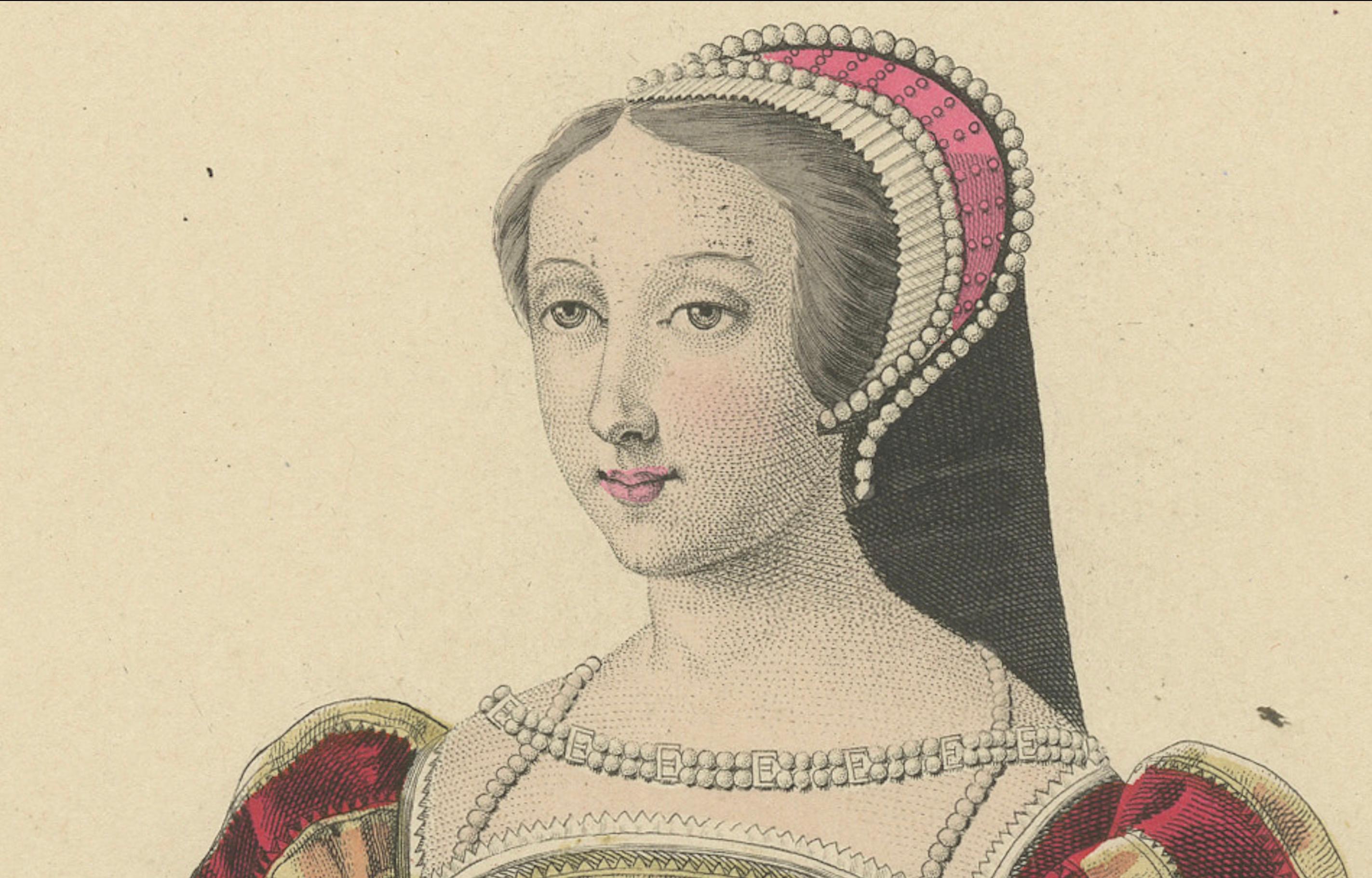 Handkolorierter Kupferstich einer Dame des Hofes von Franz I., um 1900 (Graviert) im Angebot