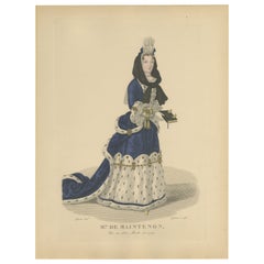 Handkolorierte Gravur von Franoise d'Aubign - Madame de Maintenon, 1900