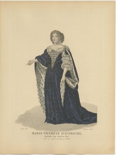 Hand Colored Engraving of Maria Theresa, Archduchess of Austria, 1900