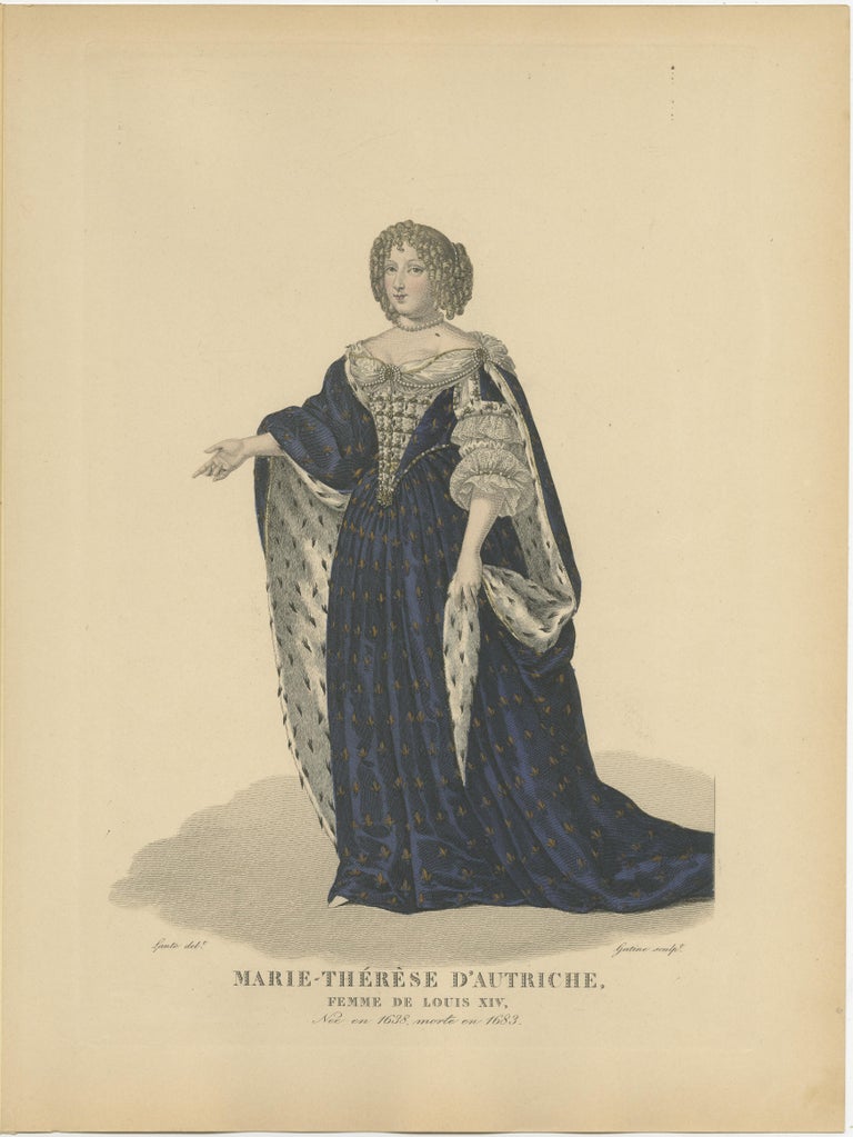 Hand Colored Engraving of Maria Theresa, Archduchess of Austria, 1900 For  Sale at 1stDibs