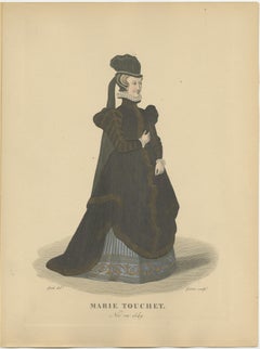 Hand Colored Engraving of Marie Touchet, Dame de Belleville, 1900
