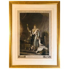 Hand Colored Engraving of Napoleon Buonaparte Engraved by Bromley 