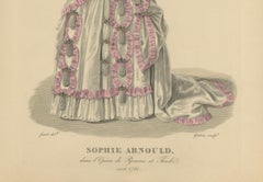Hand-Colored Engraving of Sophie Arnould in Pyrame et Thisbé, Paris, ca. 1900
