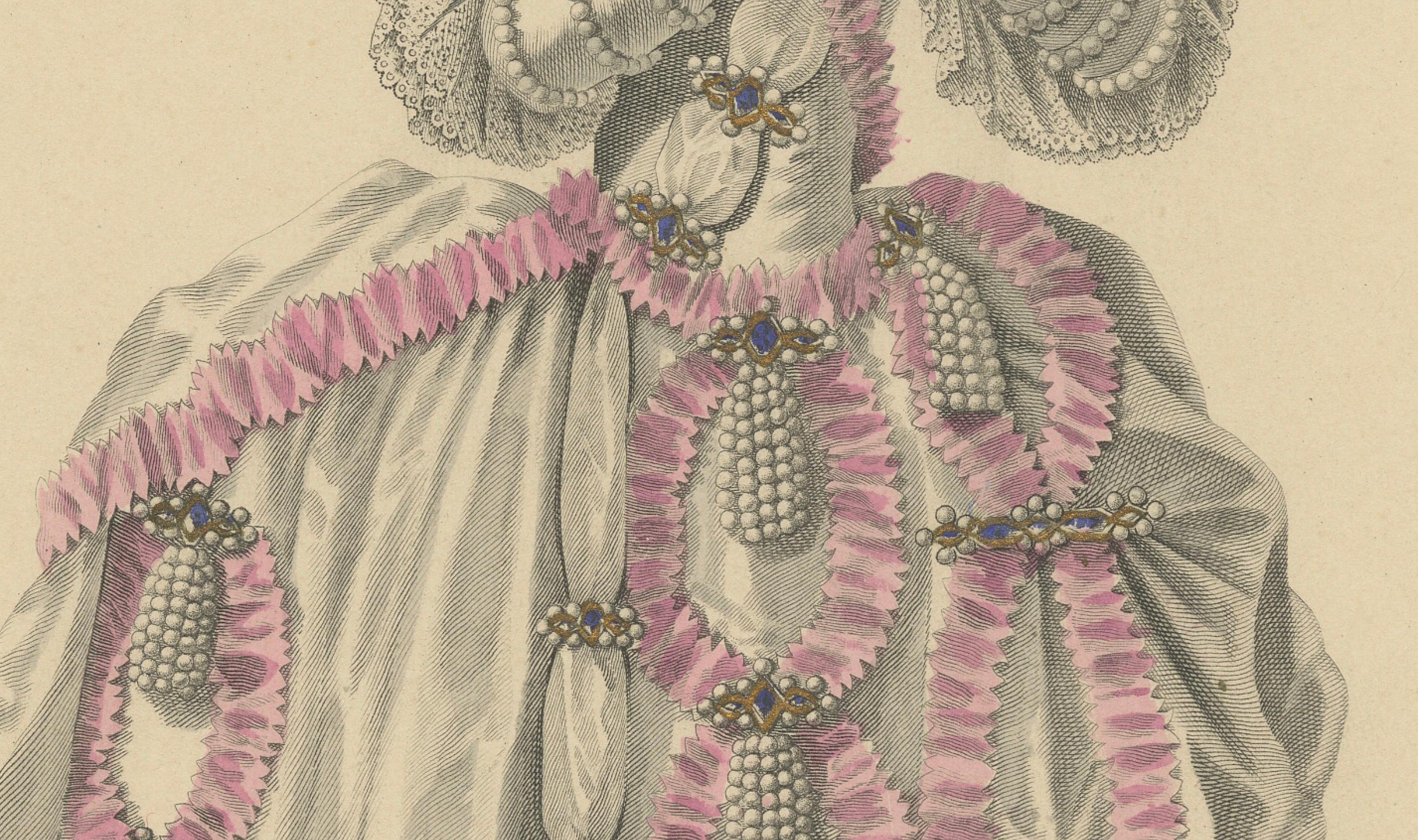 Handkolorierter Kupferstich von Sophie Arnould in Pyrame et Thisbé, Paris, um 1900 (Französisch) im Angebot