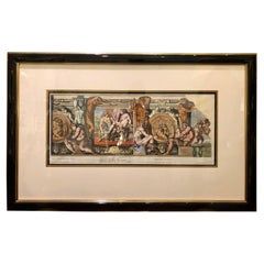 Hand Colored Engraving Print of Roman Architecture Nudes by Petrus Aquila