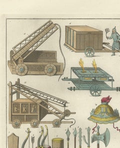Hand-Colored Engravings of Chinese Military Equipment, Circa 1815