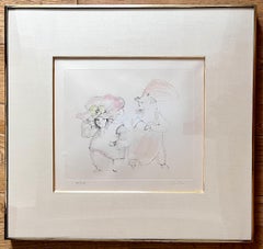 Aguafuerte coloreado a mano "La Medisance" de Leonor Fini, firmado, 1979