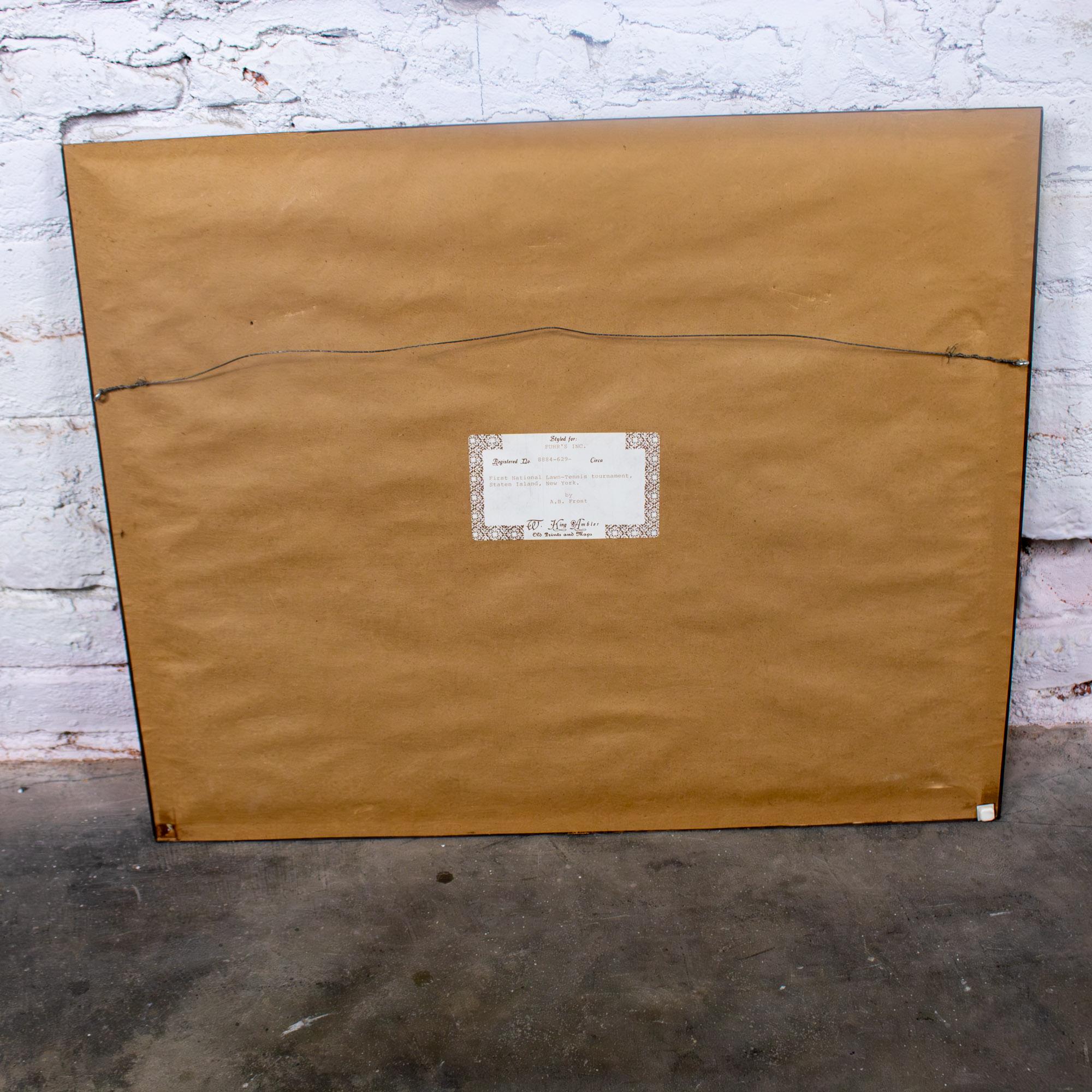 Handkolorierter gerahmter Druck First National Lawn-Tennis Tournament Staten Island im Angebot 13