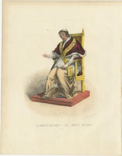 Hand-colored Lithograph, Sa Sainteté Recevant (His Holiness Receiving), 1862