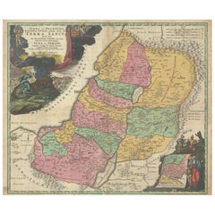 Hand-Colored Map of the Holy Land Divided Among the Twelve Tribes, c.1720