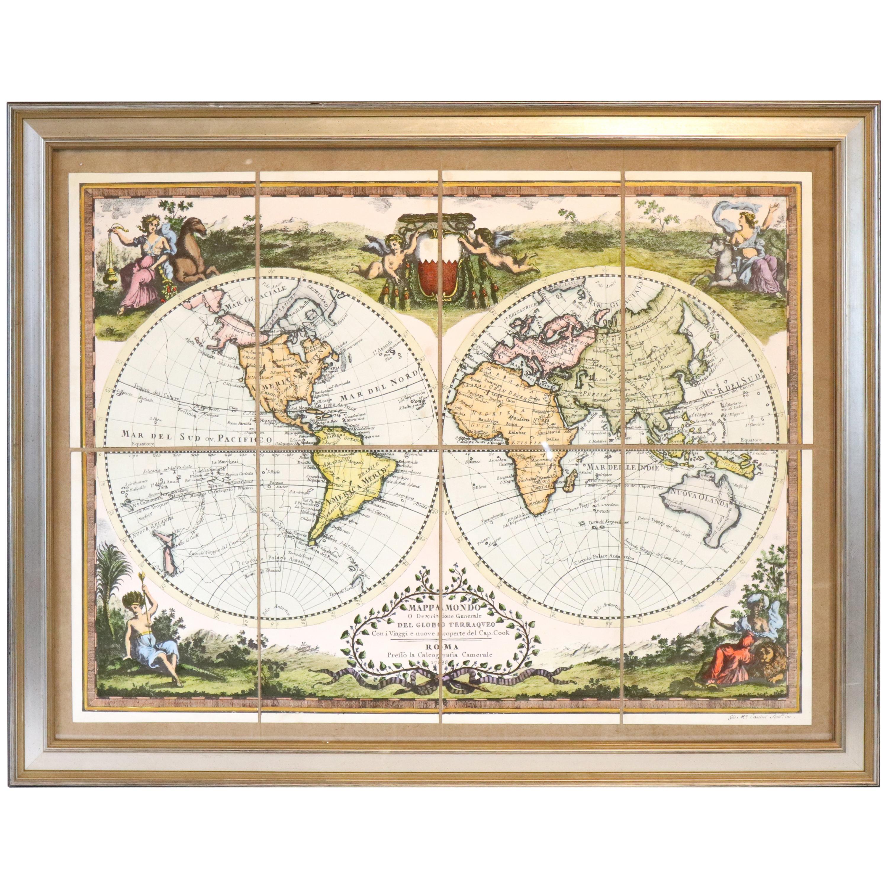 Hand Colored Map of the World