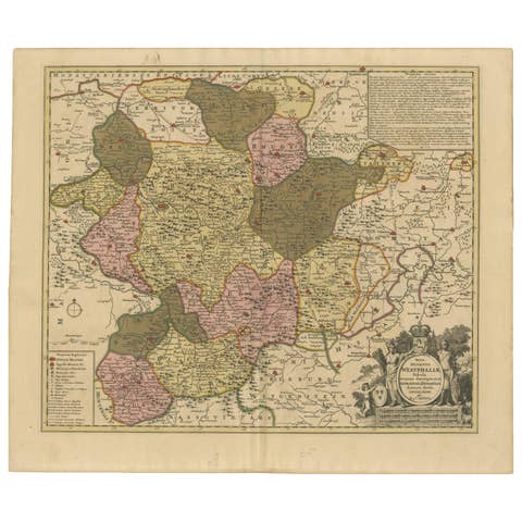 Hand-Colored Map of Westphalia – Copper Engraving by Ottens, Amsterdam c.1720