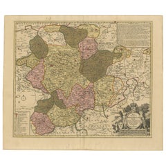 Antique Hand-Colored Map of Westphalia – Copper Engraving by Ottens, Amsterdam c.1720