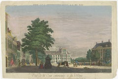 Hand-Colored Optical View of Buitenhof, The Hague, by Jacob Wagner, ca. 1760