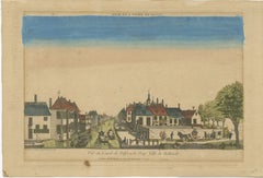 Hand-Colored Optical View of Delft Canal, The Hague by G.J. Probst, 1781