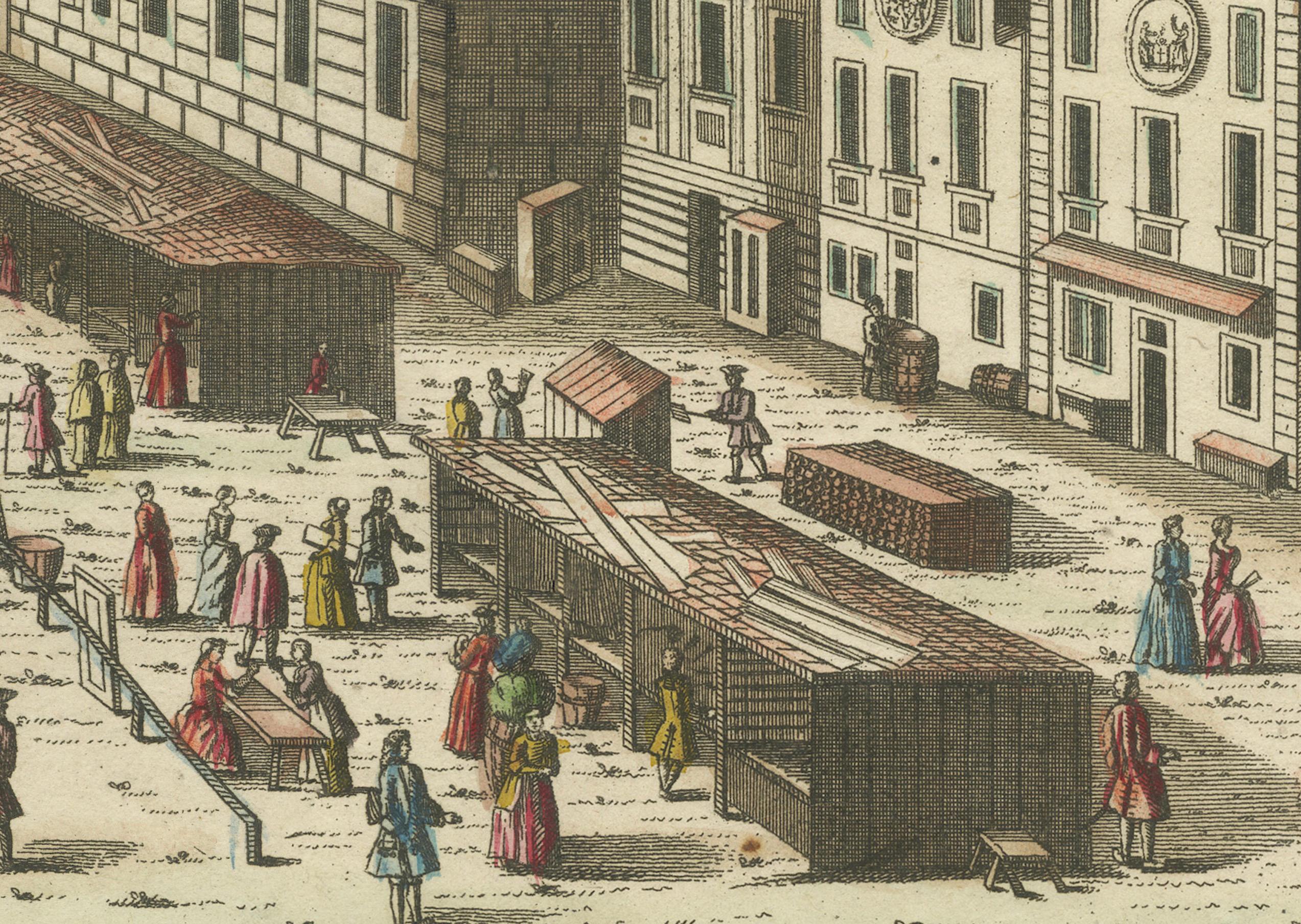 Handkolorierte optische Ansicht von Wien (Rotenturmstraße & Leopoldstadt), ca.1780 (Spätes 18. Jahrhundert) im Angebot