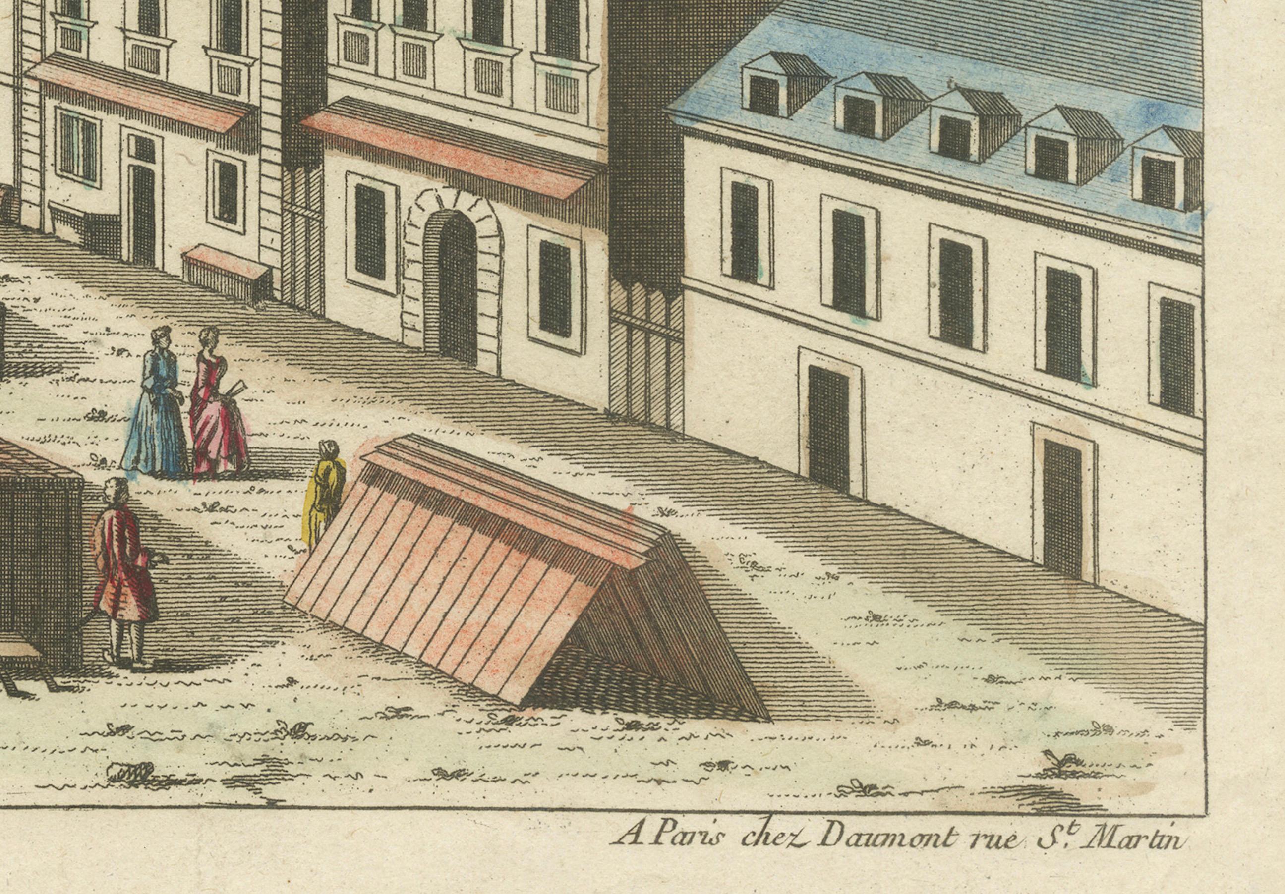 Handkolorierte optische Ansicht von Wien (Rotenturmstraße & Leopoldstadt), ca.1780 (Papier) im Angebot