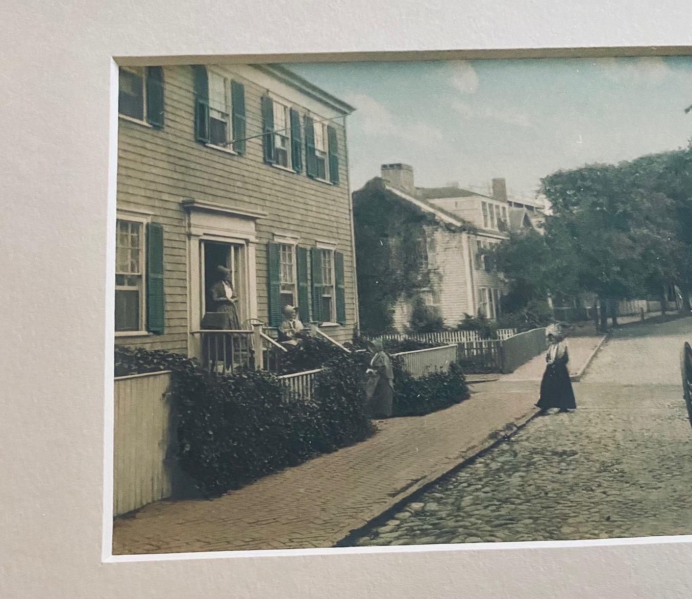 Other Hand Colored Photograph of Nantucket Street Scene by Marshall Gardiner, Ca 1910 For Sale