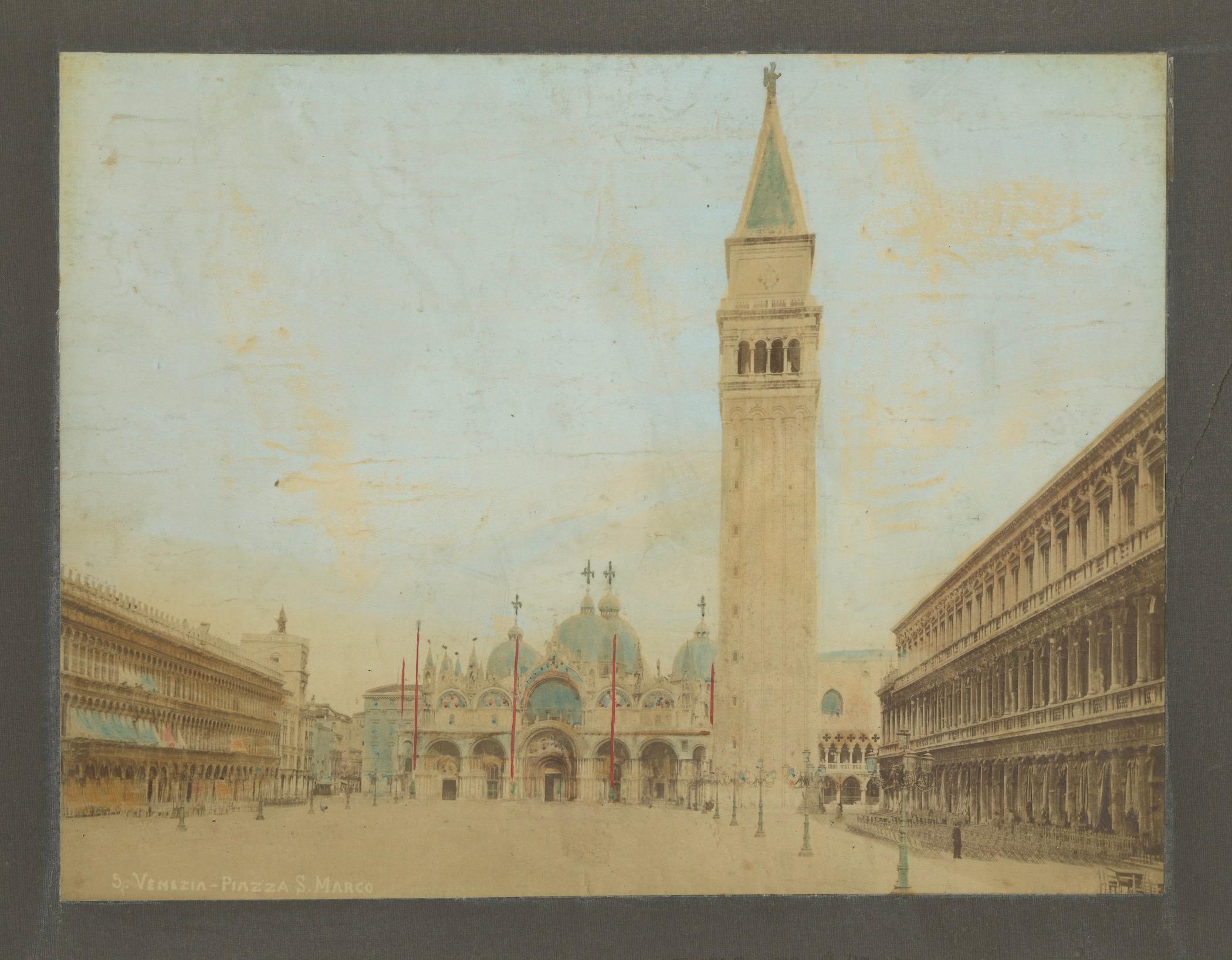 Handkolorierte Fotografien der Piazza San Marco und des Markusdoms, Venedig, 1870 (Spätes 19. Jahrhundert) im Angebot